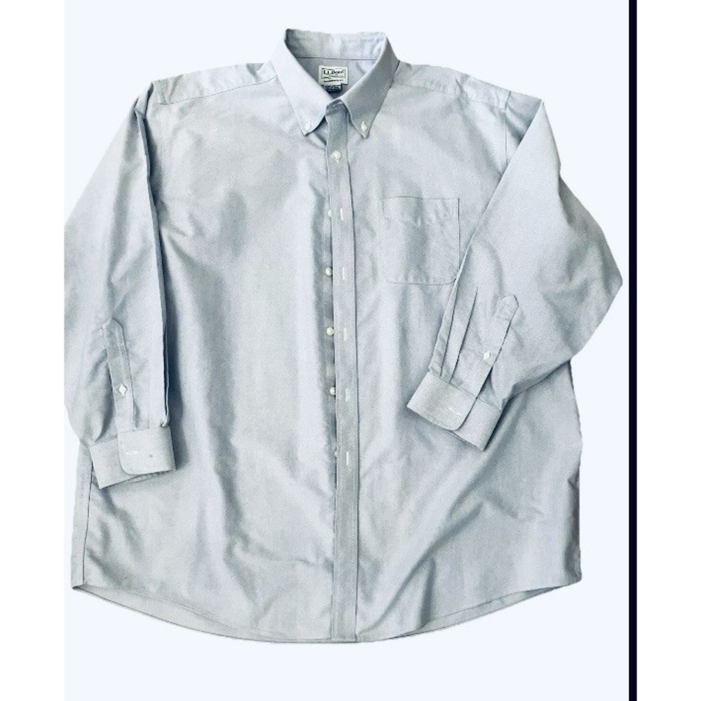 LL Bean Shirt Blue Sz 18 Traditional Fit Long Sleeve Men